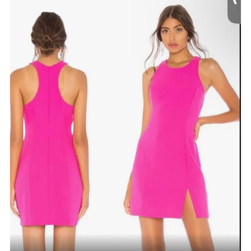 Amanda Uprichard Hot Pink Racerback Mini Dress